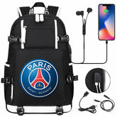 Paris Saint Germain Football Club USB Charging Backpack School NoteBook Laptop Travel Bags